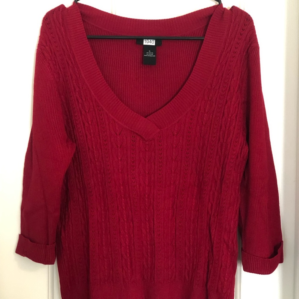 Dark Red, Studio 1940 Sweater, XL